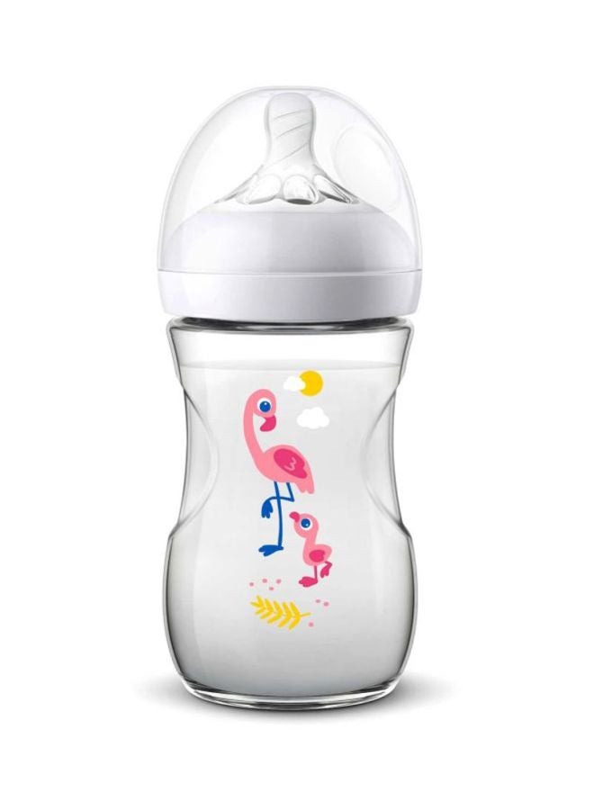 Philips Avent Avent Natural Feeding Bottle, 1m+ 260ml Flamingo - SCF070/21 - Image 1