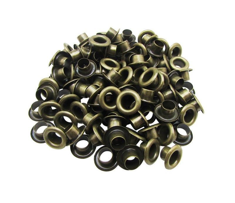 Amanaote 6mm Internal Hole Diameter Bronze Eyelets Grommets with Washer Self Backing Pack of 150 Sets - Image 3