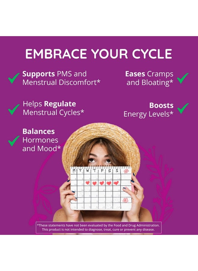HAPPY HEALTHY HIPPIE PMS Support Supplement for Women 180 Ct - Hormonal Balance for Women | Menopause & Perimenopause Supplements Women | Bloating Relief for Women, Menstrual Cramp Relief, PMDD | Vegan, Non-GMO - Image 1