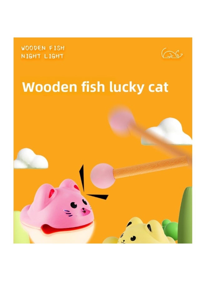 Muyu Knock Knock on Night Light, Lucky Cat Shape USB Charging, Three-Tone Light Creative Bedroom Bedside Lamp, Children's Gift - Image 5