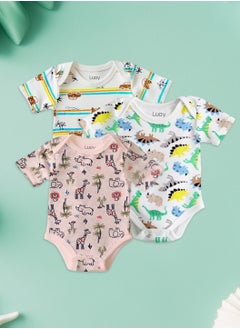 LUAY LUAY 100% Organic Cotton  Based Onesies | Sleepsuits| Night Suits|Jumpsuit | Wondersuit for Baby Boys & Baby Girls, New-Born, infants,Toddlers_ Including Vibrant Pattren & Colors Create festive look  - Image 1