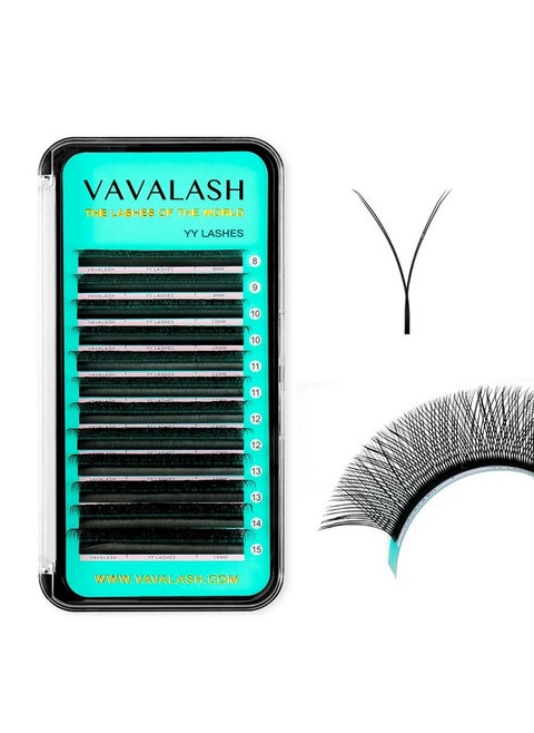VAVALASH Y Lash Extensions D Curl 0.07mm 8-15mm Mix Tray Easy Premade Volume 4D Fans Eyelash Extension YY Type Natural Volume Lashes Extension Soft Matte Black Lashes (YY-0.07-D-8-15mm)