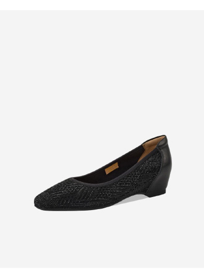 St&Sat French-style Square-toe Crystal Shallow Opening Women's Single Shoes With Internal Height Increase, Breathable, Fashionable Business Commuting Shoes, Wedding Shoes - Image 1