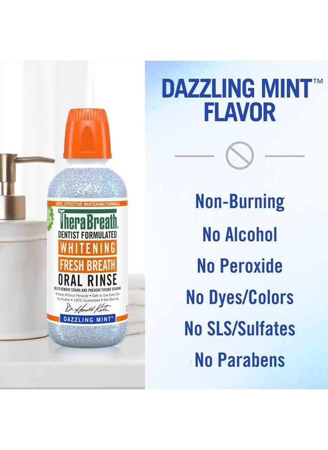 TheraBreath (Pack of 2) Whitening Fresh Breath Oral Rinse, Dazzling Mint, 2x16 oz  - Image 4