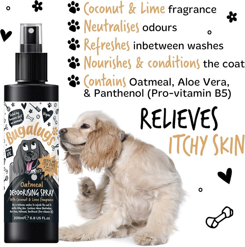 Bugalugs Oatmeal with Coconut & Lime Dog Deodorizing Spray - 200ML - Image 4