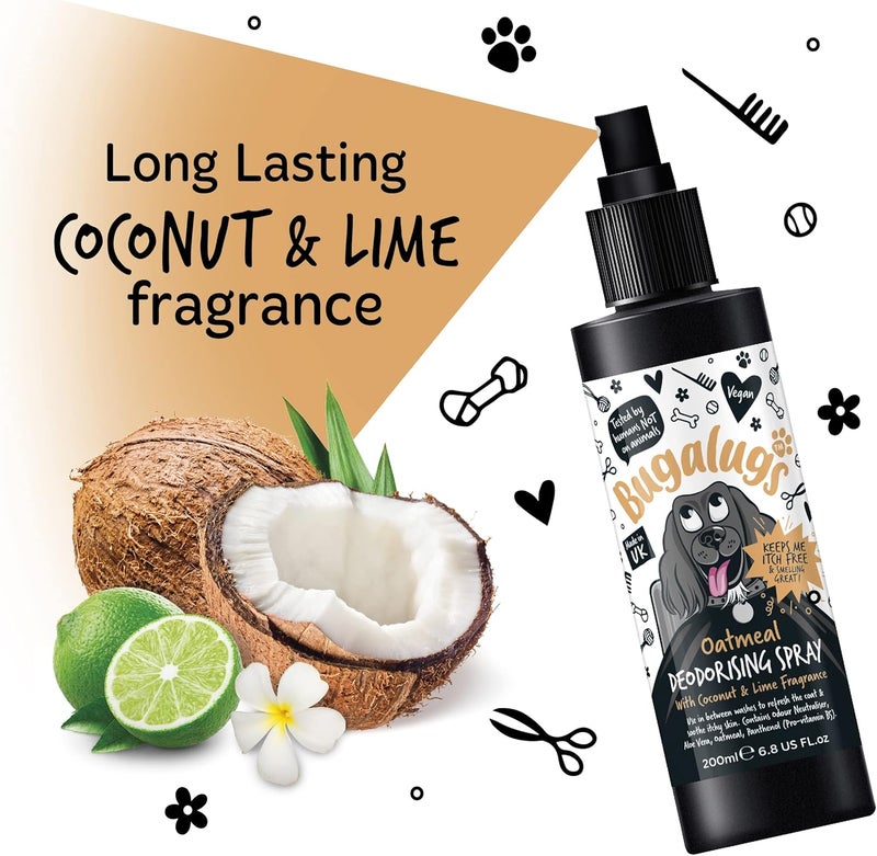 Bugalugs Oatmeal with Coconut & Lime Dog Deodorizing Spray - 200ML - Image 2