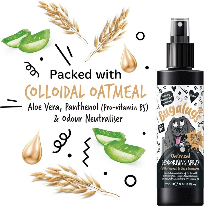 Bugalugs Oatmeal with Coconut & Lime Dog Deodorizing Spray - 200ML - Image 3