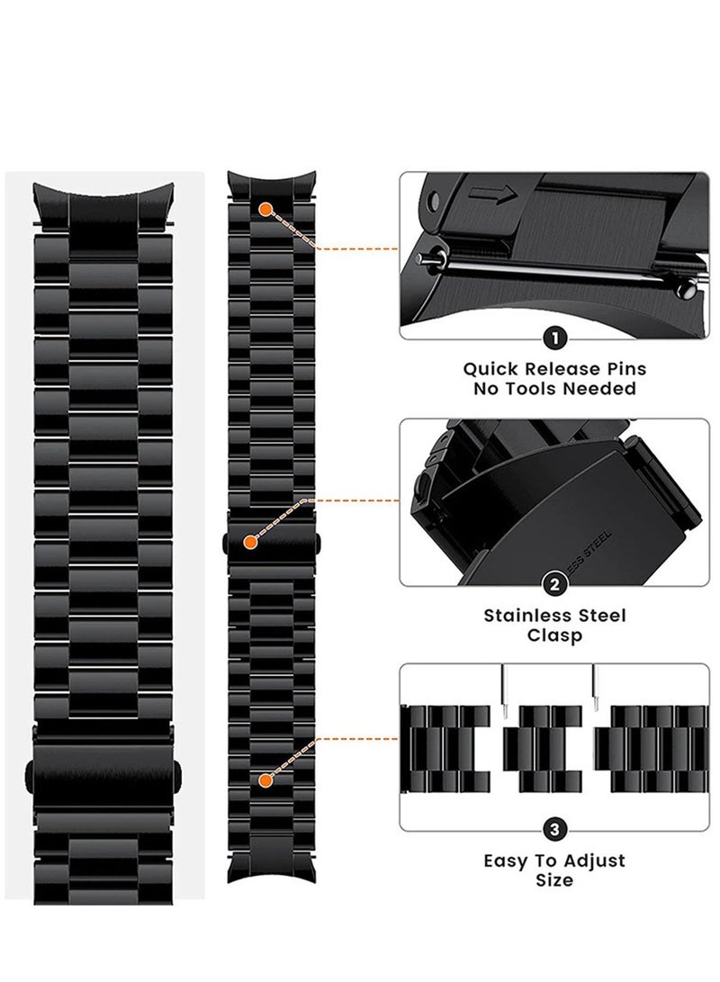 Compatible with Huawei Watch GT4 46mm Stainless Steel Band Replacement Wristband Metal Watch Band for Huawei Gt4 Watch Strap 46mm (Black) - Image 3