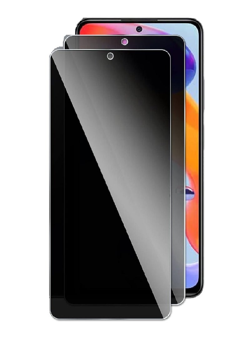 Super 2 Pieces Tempered Glass Screen Protector Anti-Spy Privacy Designed For Xiaomi Redmi Note 11E Pro Full Screen Coverage And Bubble Free - Image 1