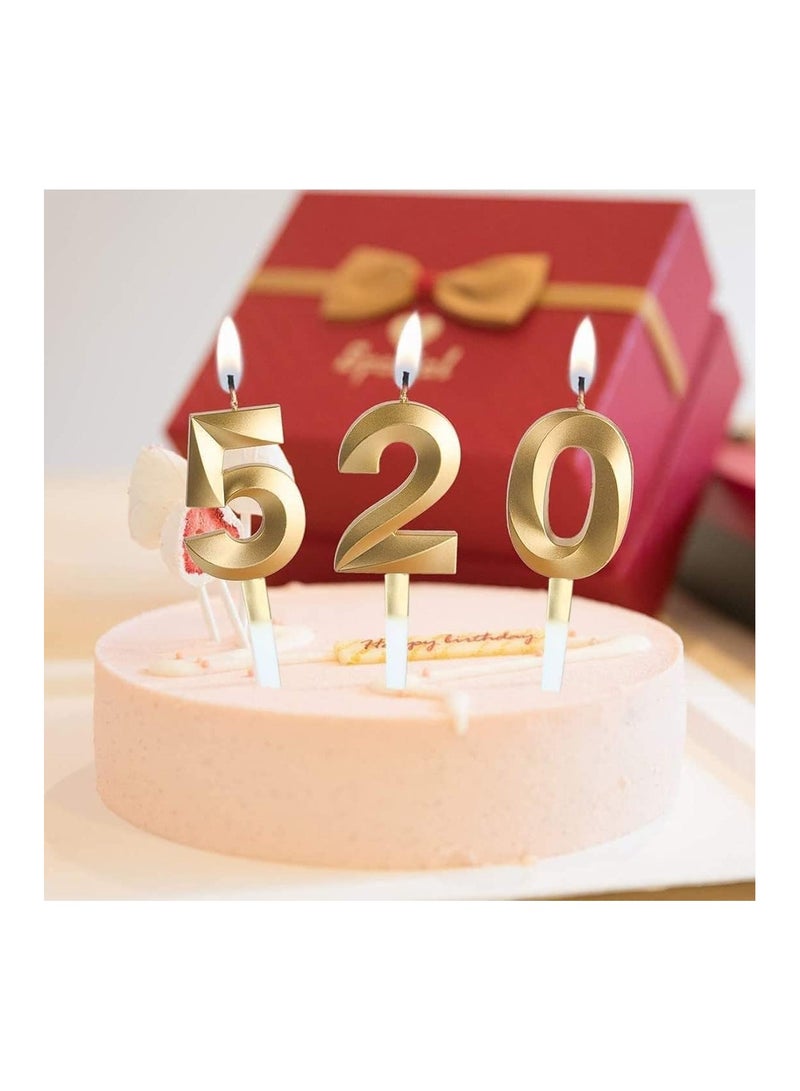 GOLDEDGE 3D Shape Birthday Cake Candle Gold Glitter Birthday Candle Decorative Decoration for Birthday Anniversary Wedding Party Graduation Party (Number 2) - Image 4