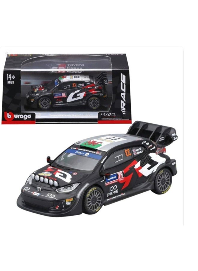 Bburago Race Toyota GR Yaris Rally1 Hybrid #33 Elfyn Evans Die-cast Car (1:43, Black) - Image 2