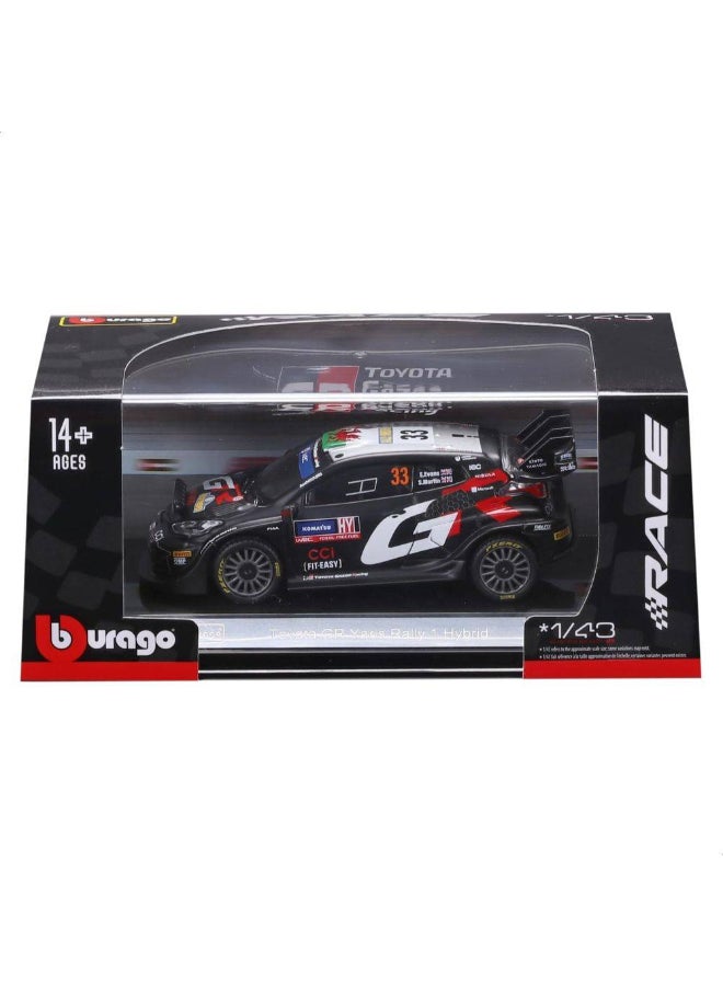 Bburago Race Toyota GR Yaris Rally1 Hybrid #33 Elfyn Evans Die-cast Car (1:43, Black) - Image 1