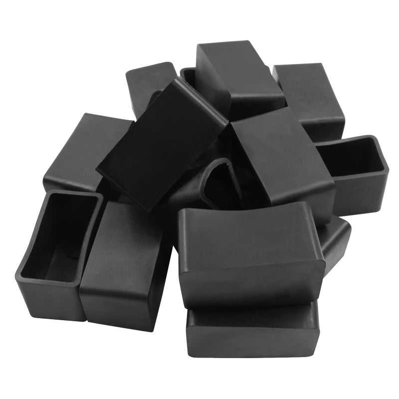 Phituoda 20 Pieces Rubber Furniture Leg Caps, 20Mm X 40Mm Rectangle Chair Table Leg Covers, Soft Furniture Feet End Cap Tips Floor Protector For Chair Table - Image 1