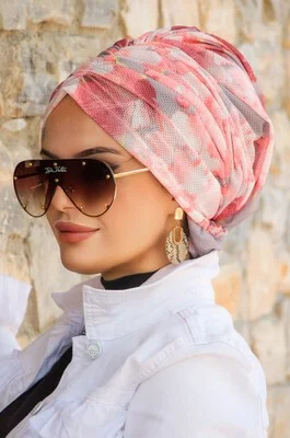 عيشة تستور Aisha Hijab Tulle Buckled Bonnet - 40403