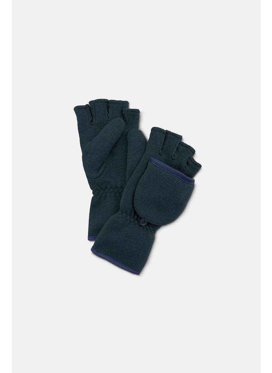 Tchibo Men Knit fleece Folding Mittens, Navy Blue  - Image 2