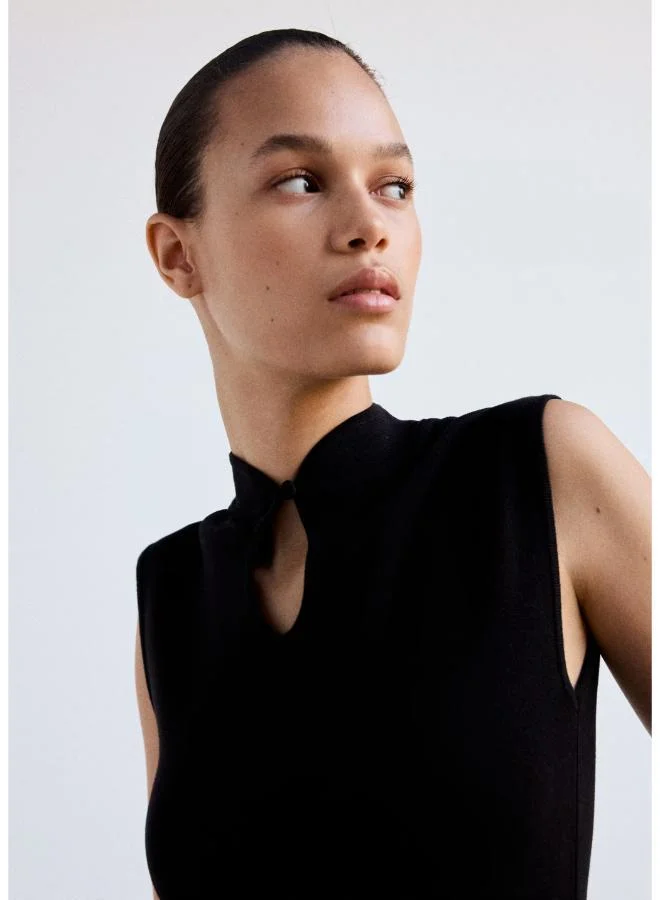 Mango  Perkins Neck Sweater With Cut-Out for Women | Best Price UAE