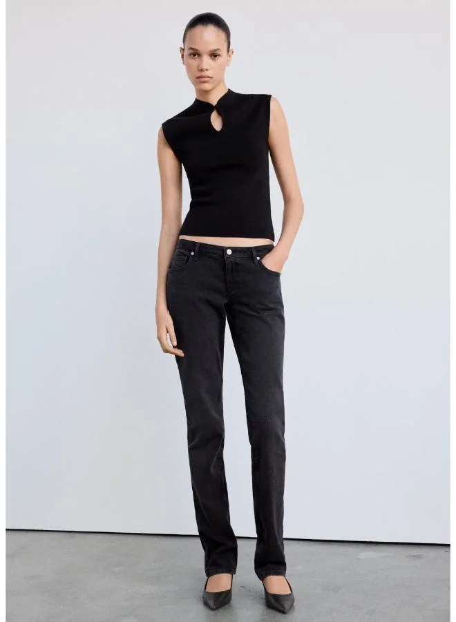 Mango  Perkins Neck Sweater With Cut-Out for Women | Best Price UAE