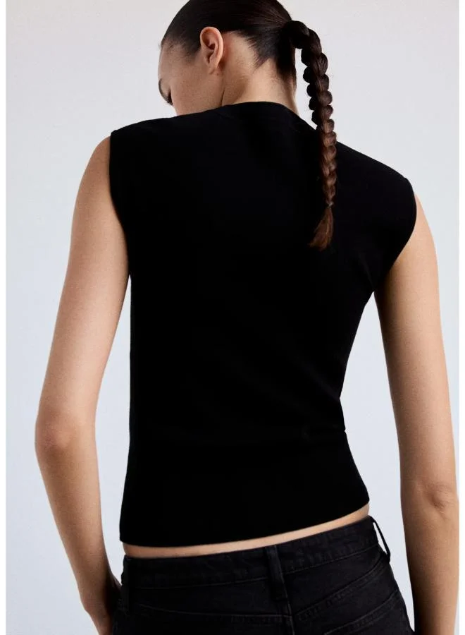 Mango  Perkins Neck Sweater With Cut-Out for Women | Best Price UAE