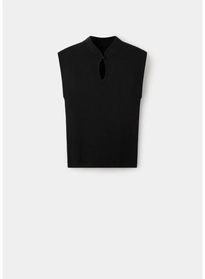 Mango  Perkins Neck Sweater With Cut-Out for Women | Best Price UAE