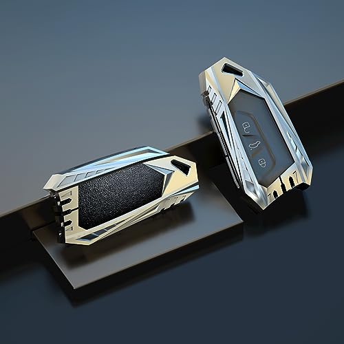 SLAKNOK for Volkswagen Key Fob Cover with Keychain,Stylish and Durable Zinc Alloy Protection Key Case Compatible with VW ID3 ID4 MK8 Golf GTI Skoda Octavia Remote Key Shell Accessories - Image 4