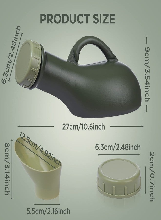 NUOMI Unisex Urinal Bottle Portable Pee Bottle with a Lid and Funnel Plastic Travel Toilet Urinal for Men and Women Hospital Camp Car, 1000 ML - Image 2