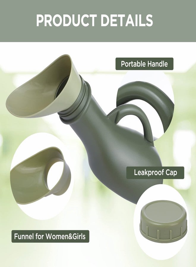 NUOMI Unisex Urinal Bottle Portable Pee Bottle with a Lid and Funnel Plastic Travel Toilet Urinal for Men and Women Hospital Camp Car, 1000 ML - Image 5
