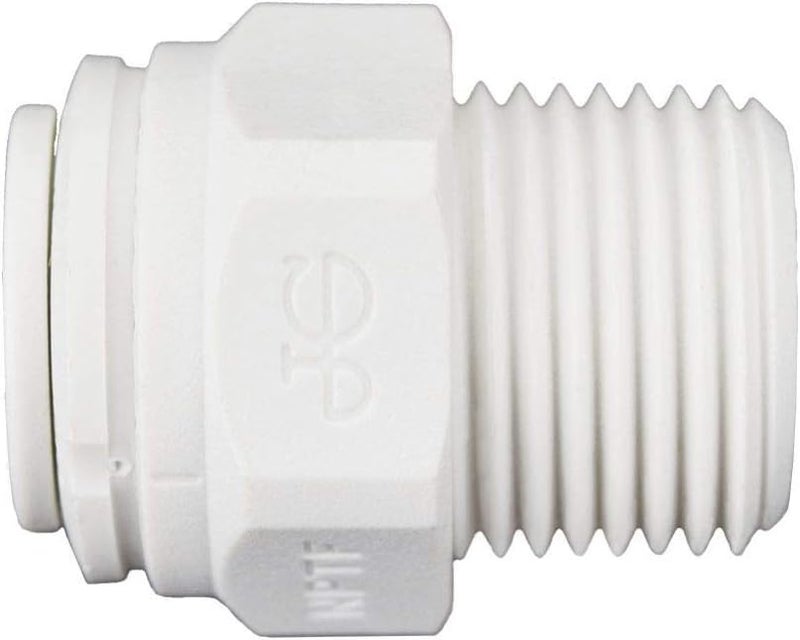 John Guest 3/8 Inch OD x 3/8 Inch NPT Straight Adapter, Push to Connect Plastic Plumbing Fitting, PP011223WP - Image 2