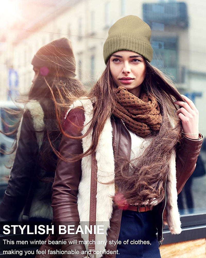 NORTHWIND Ribbed Winter Cap for Men and Women, Beanie Woolen Cap for Women, Winter Wear, Beanie Cap for Men, Woolen Cap for Man (Khaki) - Image 5