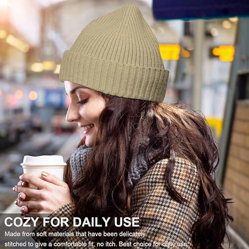 NORTHWIND Ribbed Winter Cap for Men and Women, Beanie Woolen Cap for Women, Winter Wear, Beanie Cap for Men, Woolen Cap for Man (Khaki) - Image 3