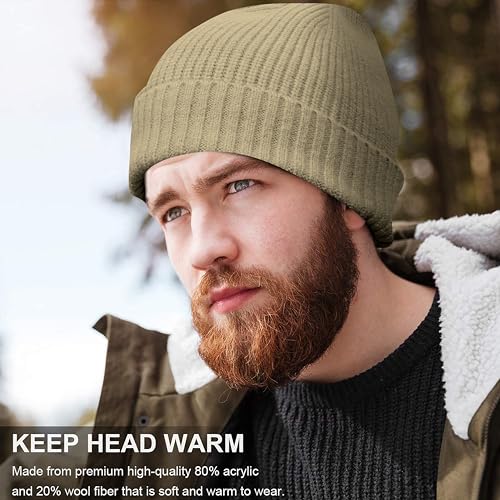 NORTHWIND Ribbed Winter Cap for Men and Women, Beanie Woolen Cap for Women, Winter Wear, Beanie Cap for Men, Woolen Cap for Man (Khaki) - Image 2