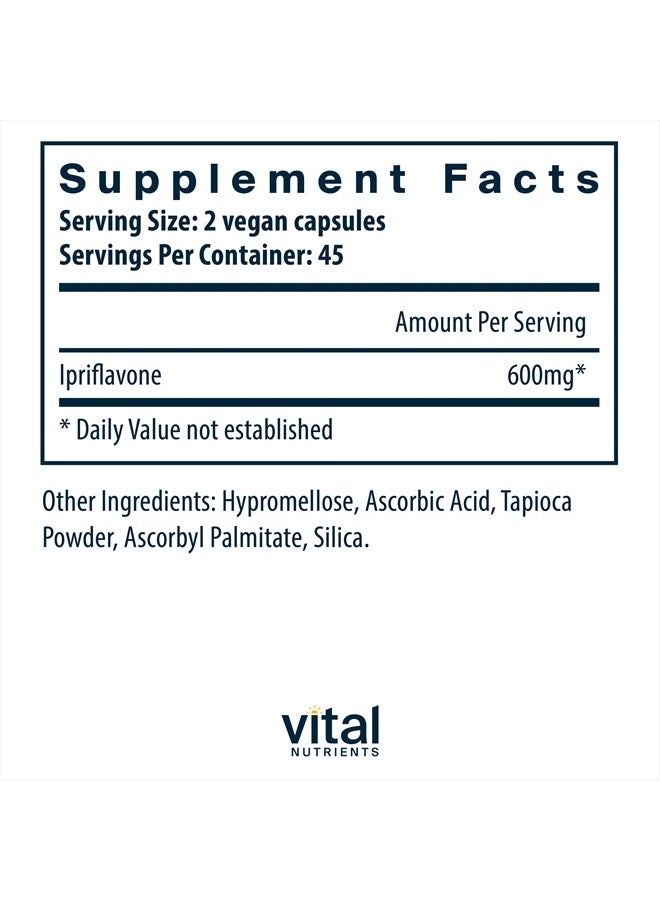 Vital Nutrients Ipriflavone - Isoflavone Support for Healthy Bones and Calcium Absorption - 90 Vegetarian Capsules per Bottle - 600 mg  - Image 2