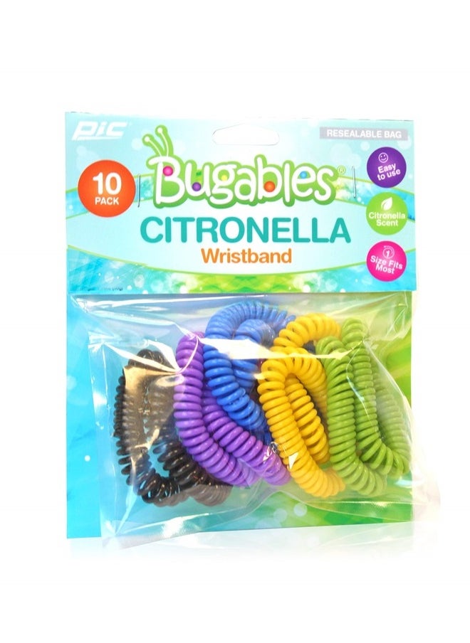 PIC Bugables Citronella Scented Coil Wristbands, Reusable and Resealable, One Size Fits All (Pack of 10)  - Image 1