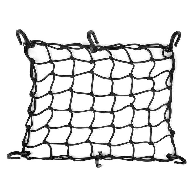 JCHL 15x15 Motorcycle Cargo Net Stretches to 30x30 with 6 Hooks 2x2 Mesh for Motorcycle Motorbike Bikes