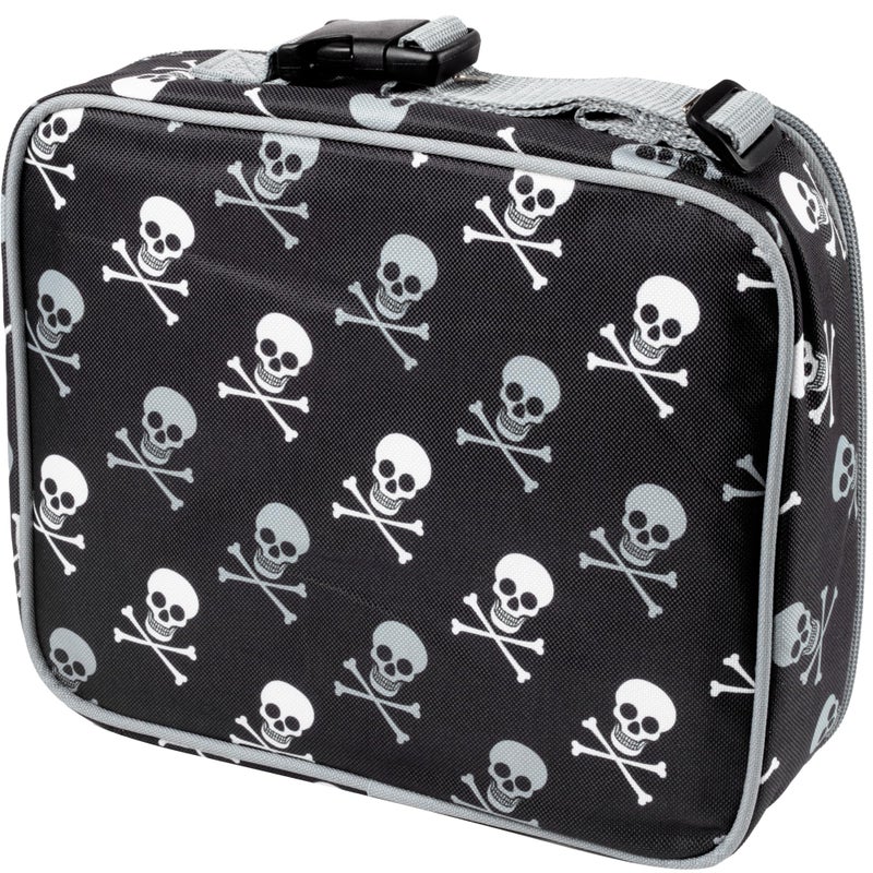 Bentology Lunch Box For Boys - Kids Insulated  Durable Lunchbox Tote Bag Fits Bento Boxes  Containers  Jars & Bottles  Reusable Back To School Lunch Sleeve Keeps Food Hotter Or Colder Longer- Skull - Image 1