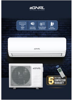 18000 BTU T3 Rotary Split AC R410a, EG18TN, 2025 New Series Model, Turbo Efficient Compressor, Auto Restart And Smart Function, Remote Included 1.5 Ton White