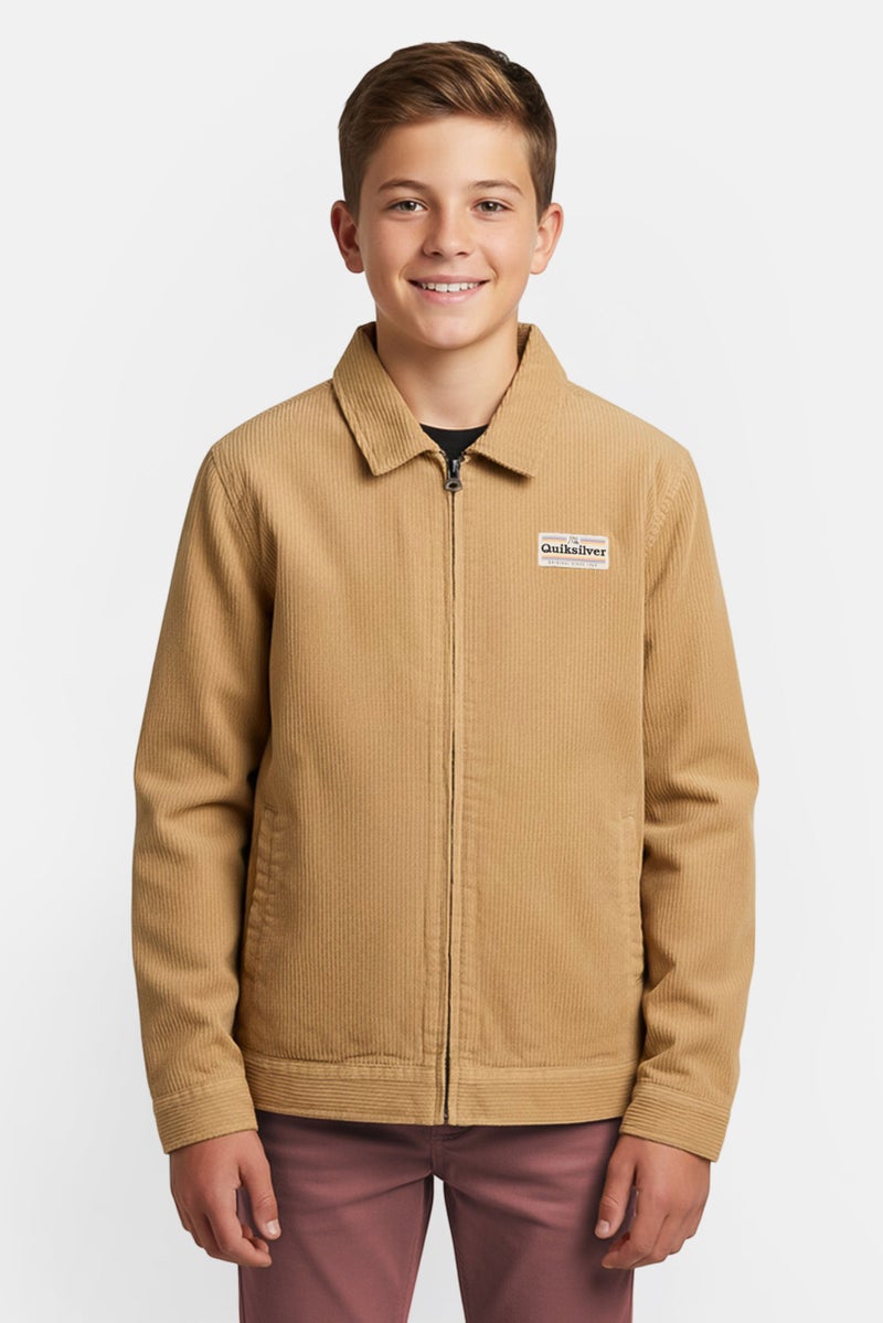 QUIKSILVER Kids Boy Corduroy Jacket Shirt, Tan - Image 1