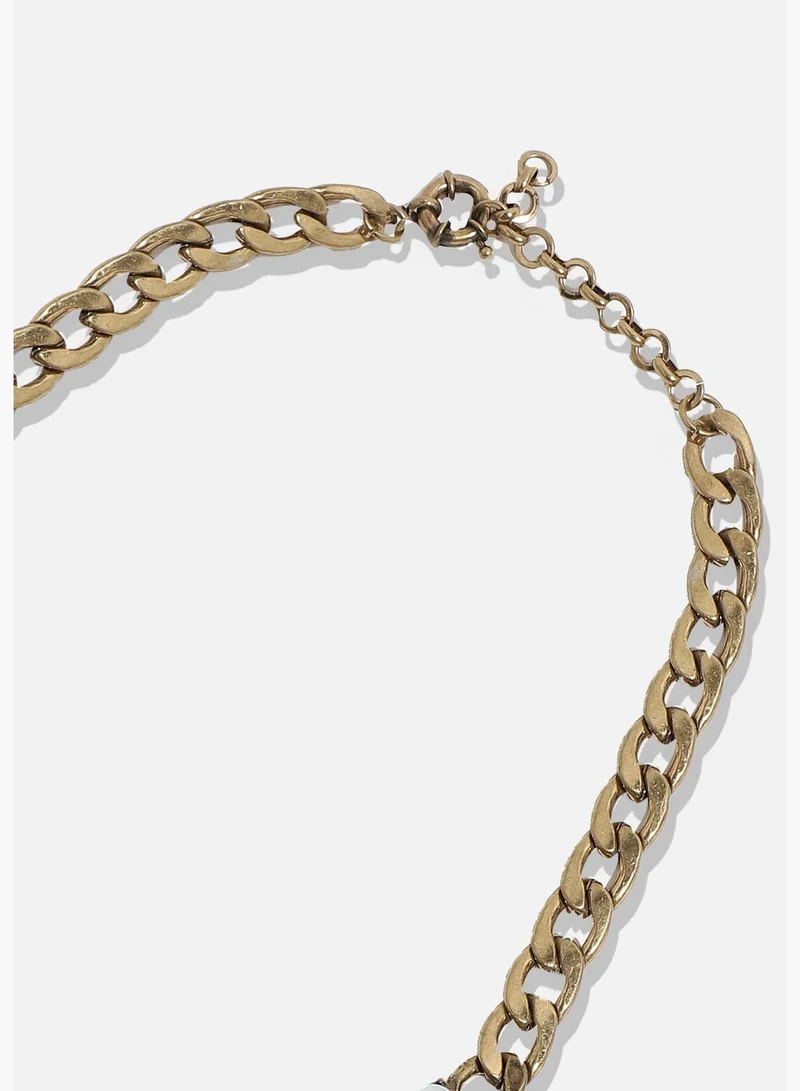 SOHI Gold Plated Designer Stone Party Necklace For Women
