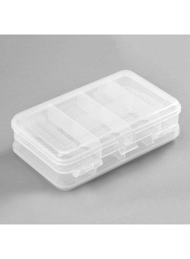 MUXSAM Double Sided Storage Organizer Container With Dividers, 1-Pack Jewelry Box Case 5.6X3.3In For Craft Beads Makeup Rings Earrings Necklace Fishing Tackles Screws (Plastic Front 4 + Back 6 Grids) - Image 1