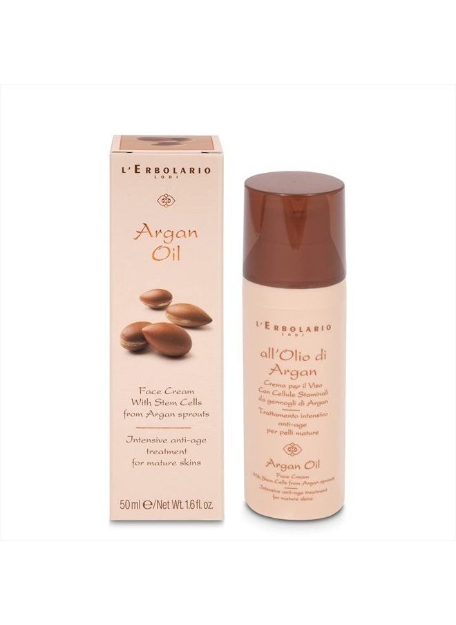 L'Erbolario Argan Oil Face Cream With Stem Cells From Argan Sprouts - Intensive Treatment For Mature Skin - Protects Skin's Firmness - Long Lasting, Youthful Look - Enhances Tissue Elasticity - 1.6 Oz  - Image 1