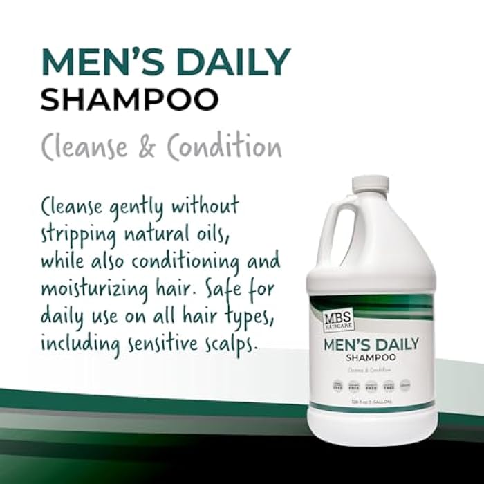 Men's Gallon Shampoo - Moisturizing & Hydrating Shampoo for Sensitive Scalp - Paraben Free, Vegan & Cruelty Free - Gentle Hair Cleansing (128 Fl Oz - Image 2