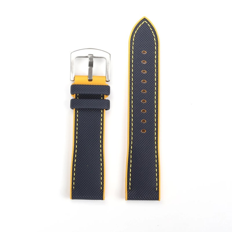 Y&D Nylon Sailcloth & FKM Rubber Hybrid Watch Band - 20mm 21mm 22mm 23mm 24mm Waterproof Watch Strap - Replace Your Watch Band Today! - Image 1