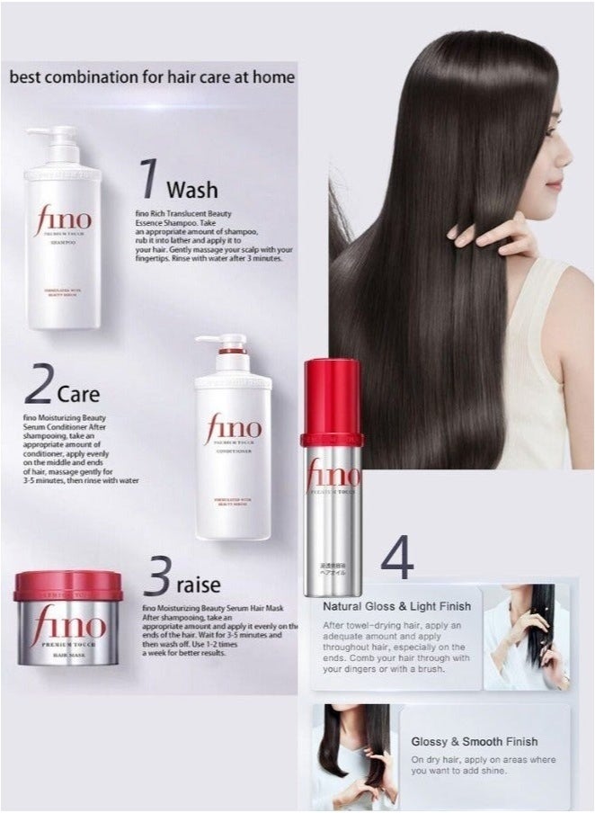Fino Premium Touch Luxury Hair Care Set - Shampoo, Conditioner, Hair Mask, and Hair Oil - Dry Damaged Repair - Image 2