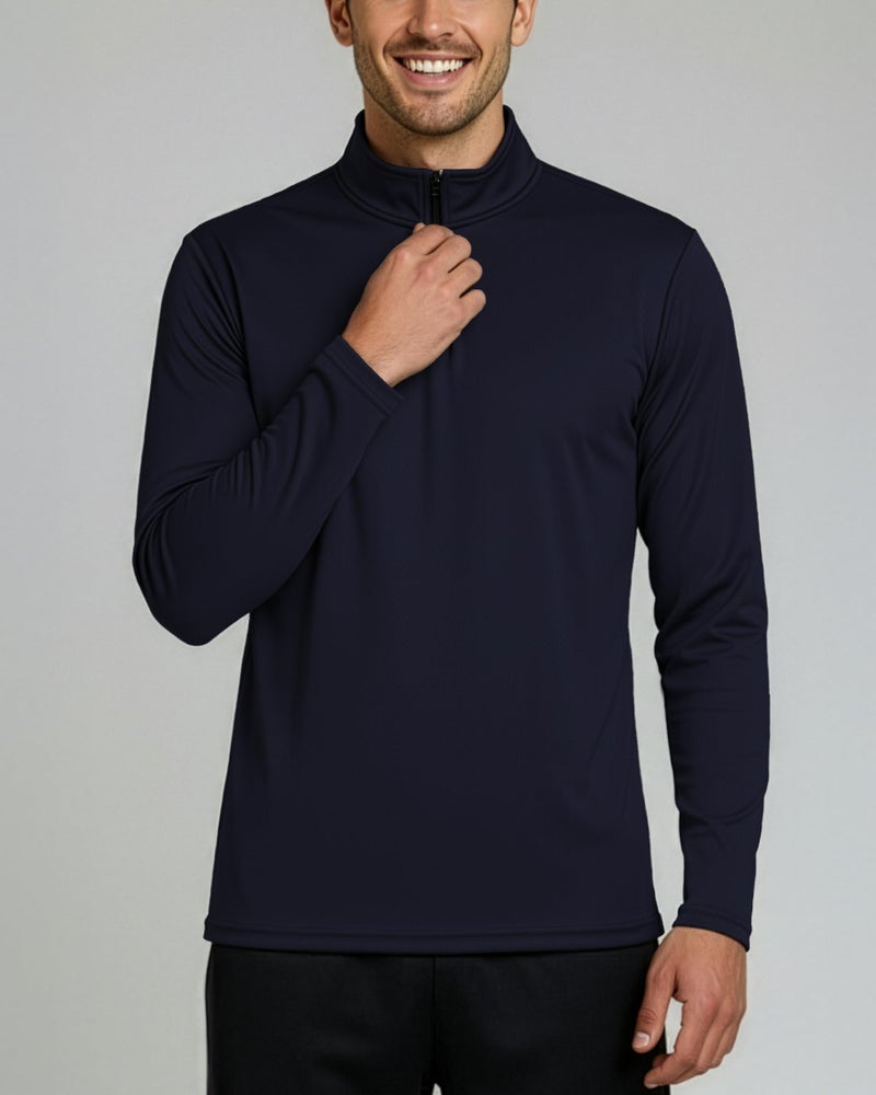 REALESSENTIALS Real Essentials 3 Pack: Men's Mesh Long Sleeve Athletic Quarter Zip Pullover Outdoor UPF 50+ 5X Tall Set 9 XL - Image 3