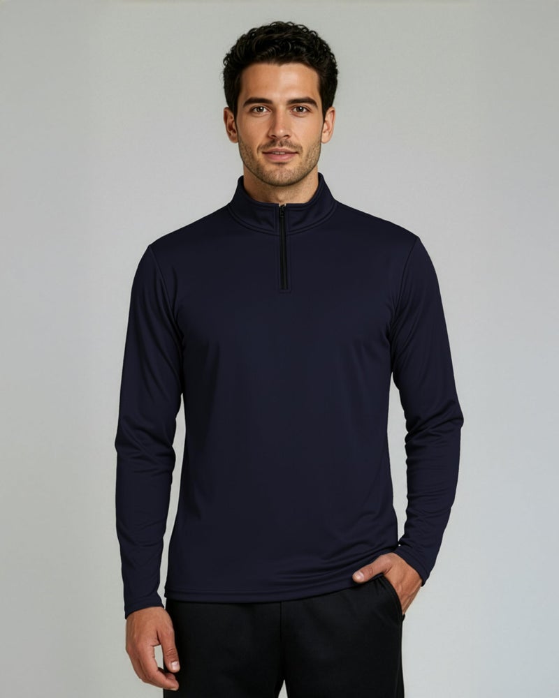 REALESSENTIALS Real Essentials 3 Pack: Men's Mesh Long Sleeve Athletic Quarter Zip Pullover Outdoor UPF 50+ 5X Tall Set 9 XL - Image 2