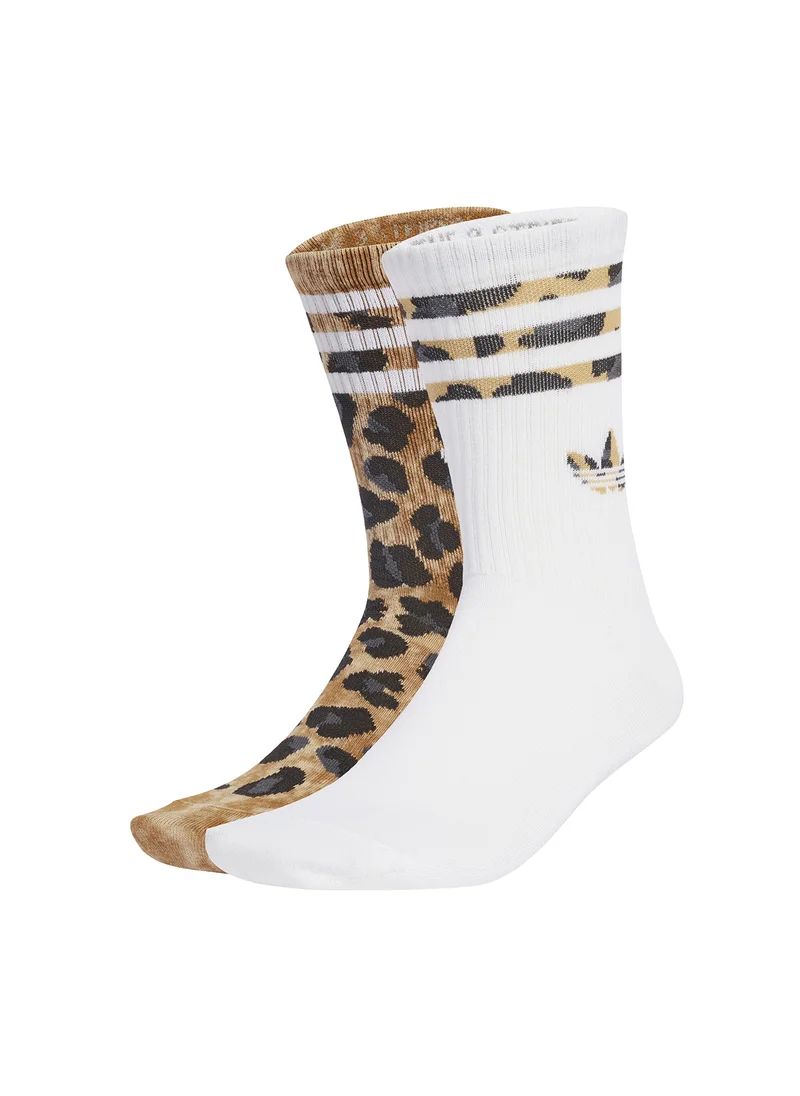 اديداس اوريجينالز 2 Pack Leopard Crew Socks