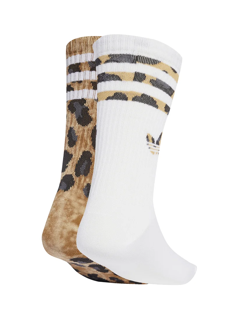 اديداس اوريجينالز 2 Pack Leopard Crew Socks