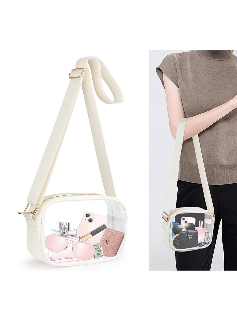 Excefore PVC Clear Crossbody Bag, Stadium Approved Clear Purse Bag for Concerts Sports Events Festivals, Fashion Versatile Makeup Bag - Image 1