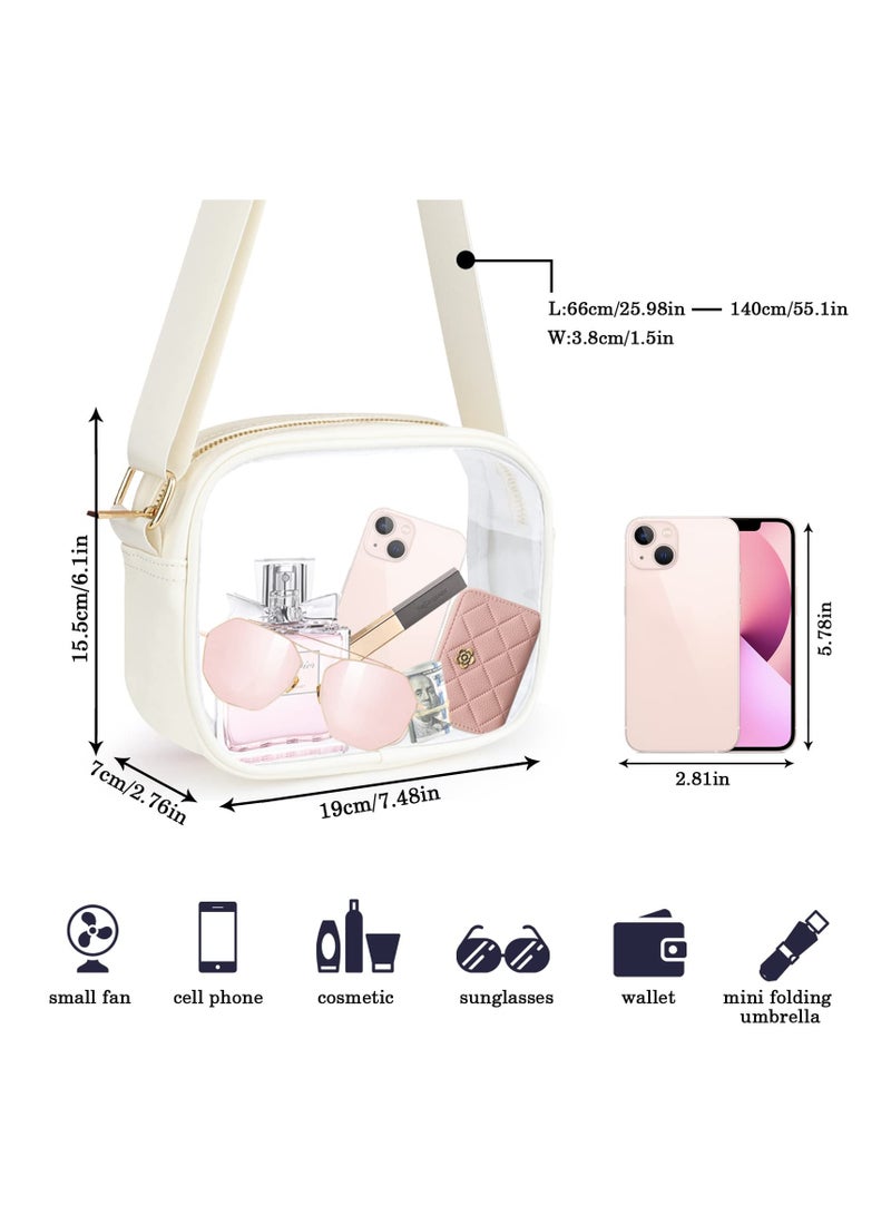 Excefore PVC Clear Crossbody Bag, Stadium Approved Clear Purse Bag for Concerts Sports Events Festivals, Fashion Versatile Makeup Bag - Image 3
