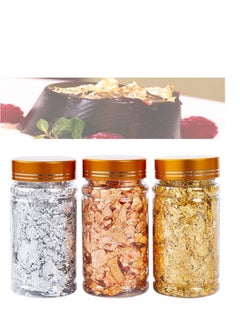 KASTWAVE Gold Leaf Flakes 3g Genuine Flakes Decorative Dishes, Pure for Cooking Cakes Chocolates Decoration, Health Spa, Not Edible  - Image 1