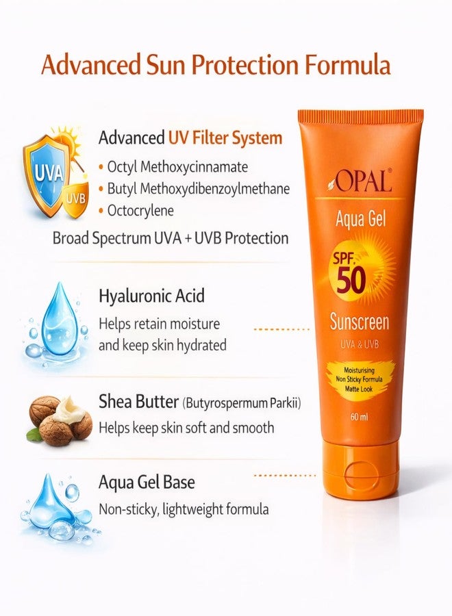 اوبال واقي الشمس أوبال أكوا جل بعامل حماية SPF50، عبوة من 3 قطع (60 مل لكل قطعة) حماية واسعة النطاق من الأشعة فوق البنفسجية UVA وUVB | لوشن واقي من الشمس خفيف الوزن، غير لزج، ولا يترك طبقة بيضاء، مناسب للبشرة الدهنية والجافة - Image 4